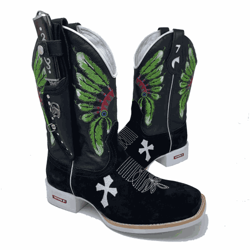 KIT TEXANA ÍNDIO + BAINHA + FACA - BTM32 - Botas Texanas Bruto