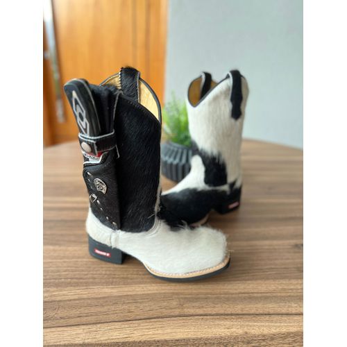 KIT BOTA TEXANA EM COURO PELOS CANO PEÃO + BAINHA ... - Botas Texanas Bruto