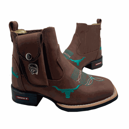 KIT BOTINA TOURO VERDE + BAINHA + CANIVETE + NOME ... - Botas Texanas Bruto