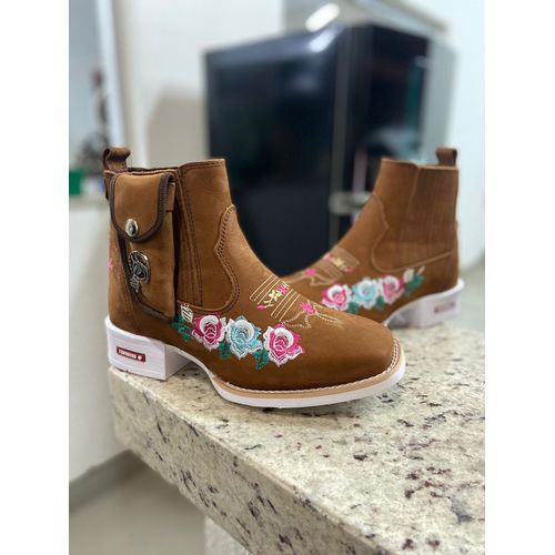 KIT BOTINA FLORES + BAINHA + CANIVETE - BF12 - Botas Texanas Bruto