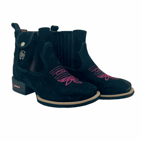 KIT BOTINA COURO PRETO + BAINHA + CANIVETE - BF8 - Botas Texanas Bruto