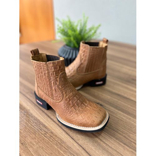 BOTINA EM COURO ESTILIZADO - bm24 - Botas Texanas Bruto