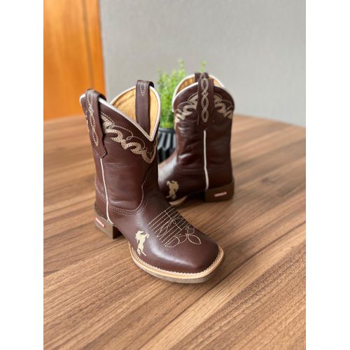 BOTA TEXANA CANO CAPOTINHA EM COURO LÁTEGO MARROM ... - Botas Texanas Bruto