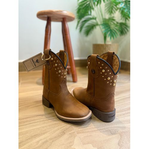 BOTA TEXANA CANO CAPOTINHA EM COURO HORSE HAVANA B... - Botas Texanas Bruto