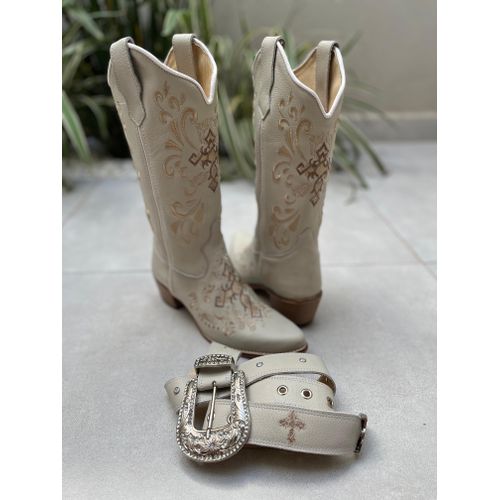COMBO BOTA TEXANA BICO FINO + CINTO EM COURO OFF W... - Botas Texanas Bruto