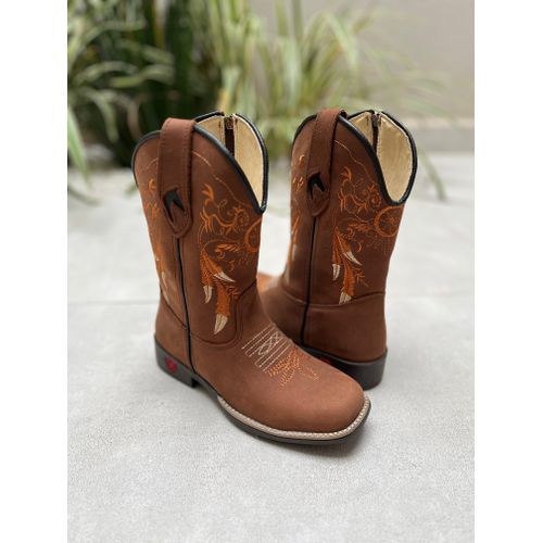 TEXANA INFANTIL EM COURO BORDADO FILTRO DOS SONHOS... - Botas Texanas Bruto