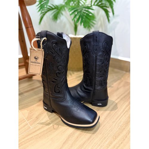 PRONTA ENTREGA - BOTA TEXANA EM COURO ALL BLACK A ... - Botas Texanas Bruto