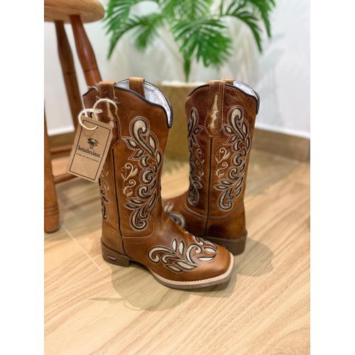 PRONTA ENTREGA - BOTA TEXANA EM COURO CARAMELO A L... - Botas Texanas Bruto