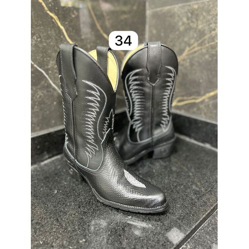 PRONTA ENTREGA - BOTA TEXANA EM COURO ARRAIA PRETO... - Botas Texanas Bruto