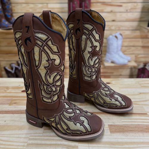 PRONTO ENTREGA - BOTA TEXANA EM COURO MARROM A LAS... - Botas Texanas Bruto