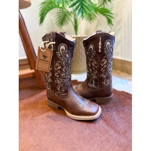 PRONTA ENTREGA - BOTA TEXANA EM COURO MARROM A LAS... - Botas Texanas Bruto
