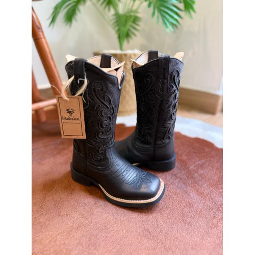 PRONTA ENTREGA - BOTA TEXANA EM COURO ALL BLACK A ... - Botas Texanas Bruto