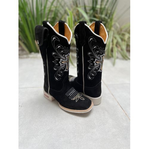  TEXANA EM COURO BORDADO CRUZ + BAINHA + CANIVETE ... - Botas Texanas Bruto