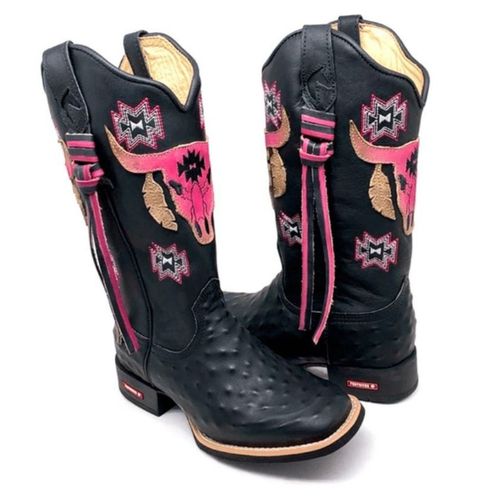 BOTA TEXANA EM COURO ESTILIZADA EM AVESTRUZ TOURO ... - Botas Texanas Bruto