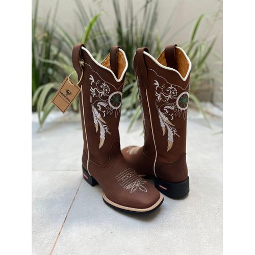 BOTA TEXANA EM COURO CAFÉ FILTRO DOS SONHOS - BTF1... - Botas Texanas Bruto
