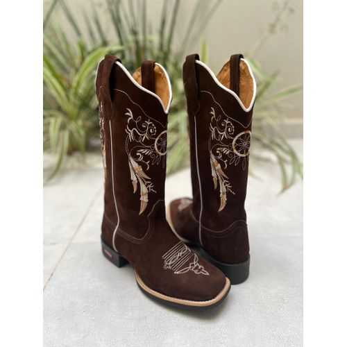 BOTA TEXANA EM COURO BORDADO FILTRO DOS SONHOS - B... - Botas Texanas Bruto