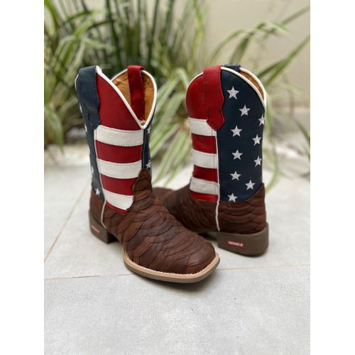 BOTA TEXANA EM COURO ESTADOS UNIDOS ESCAMADA - BT1 - Botas Texanas Bruto