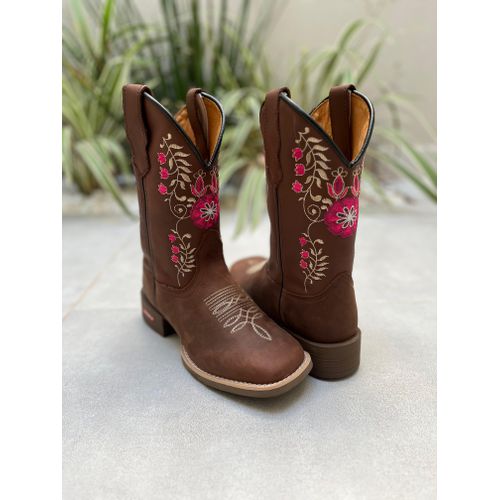 BOTA TEXANA EM COURO FLORES CANO TRADICIONAL - BTF... - Botas Texanas Bruto