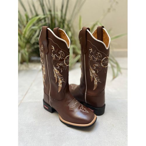 BOTA TEXANA EM COURO BORDADO FILTRO DOS SONHOS DOU... - Botas Texanas Bruto