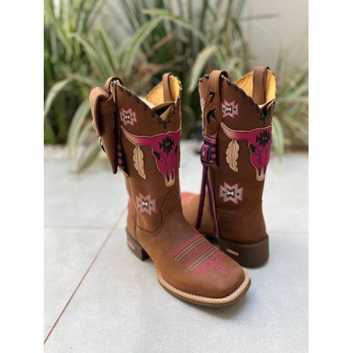 KIT TEXANA TOURO ROSA + BAINHA + CANIVETE CANO TRA... - Botas Texanas Bruto