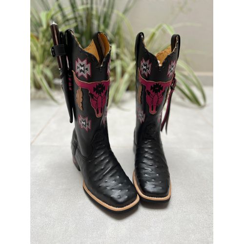 KIT TEXANA TOURO ROSA + BAINHA + FACA - btf33 - Botas Texanas Bruto