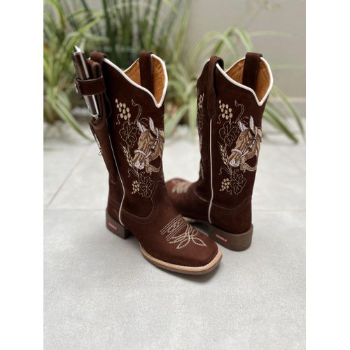KIT TEXANA MARROM CAVALO + BAINHA + FACA - btf35 - Botas Texanas Bruto