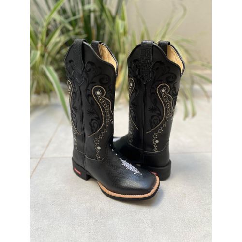 BOTA TEXANA EM COURO ESTILIZADO ARRAIA BORDADO TRI... - Botas Texanas Bruto