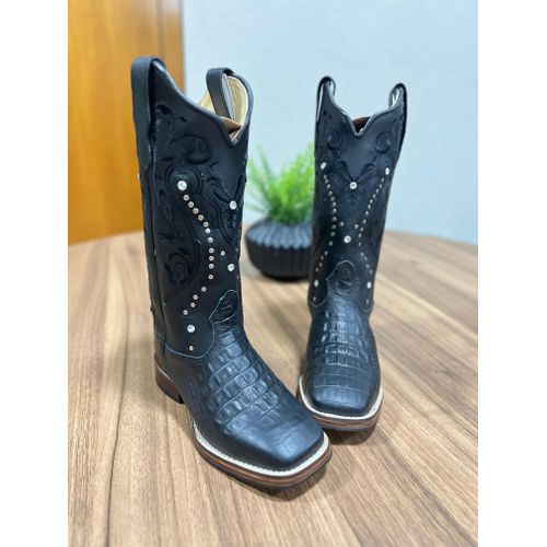 BOTA TEXANA EM COURO BORDADO TRIBAL COM METAIS STR... - Botas Texanas Bruto