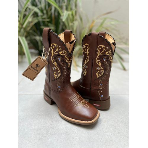 BOTA TEXANA EM COURO BORDADO TRIBAL COM TRICE CANO... - Botas Texanas Bruto