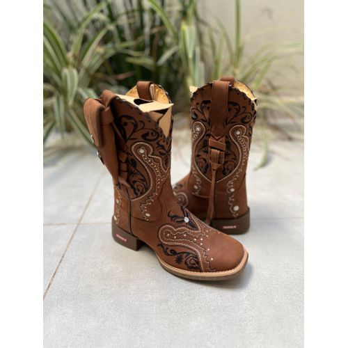 BOTA TEXANA EM COURO CANO TRADICIONAL BORDADO TRIB... - Botas Texanas Bruto