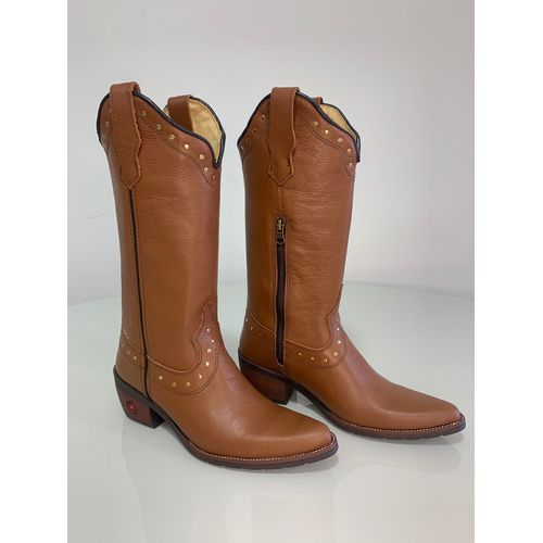 BOTA TEXANA EM COURO MUSTANG COM METAIS BICO FINO ... - Botas Texanas Bruto