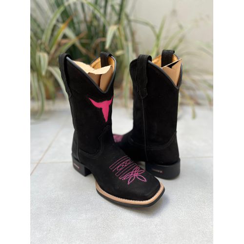 BOTA TEXANA EM COURO BASICA TOURO ROSA - BTF456 - Botas Texanas Bruto