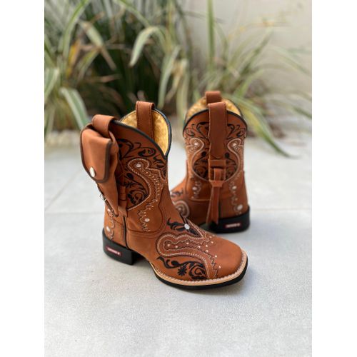 TEXANA CAPOTINHA BORDADO TRIBAL COM CORDINHAS + BA... - Botas Texanas Bruto