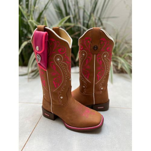 BOTA TEXANA EM COURO HORSE HAVANA BORDADO TRIBAL E... - Botas Texanas Bruto