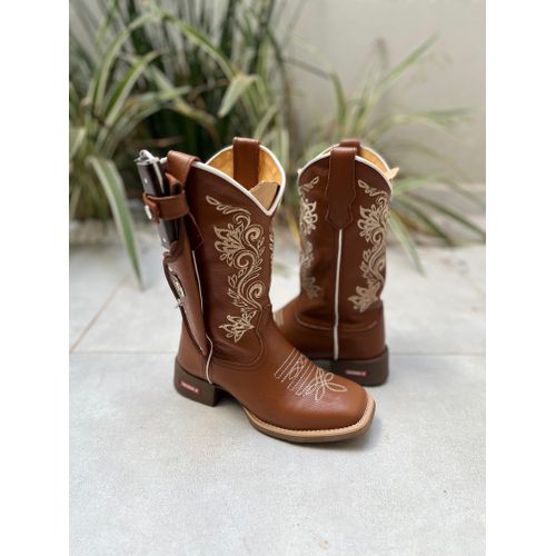 BOTA TEXANA EM COURO MUSTANG BORDADO RAMOS BEGE + ... - Botas Texanas Bruto
