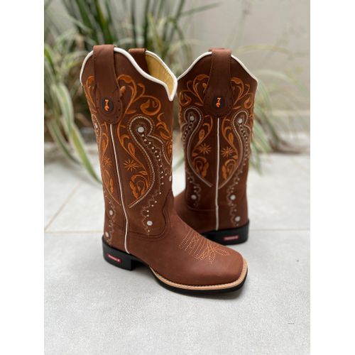 PRONTA ENTREGA BOTA TEXANA EM COURO BORDADO TRIBAL... - Botas Texanas Bruto