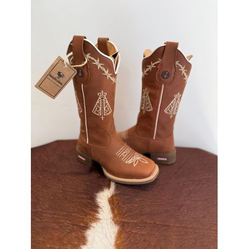 BOTA TEXANA EM COURO HORSE HAVANA BORDADO ARAME E ... - Botas Texanas Bruto