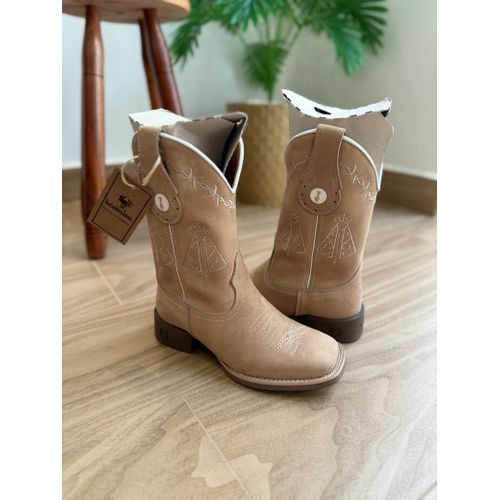 BOTA TEXANA EM COURO NOBUCK AREIA BORDADO ARAME E ... - Botas Texanas Bruto