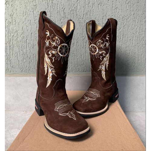 BOTA TEXANA EM COURO NOBUCK FILTRO DOS SONHOS - BT... - Botas Texanas Bruto
