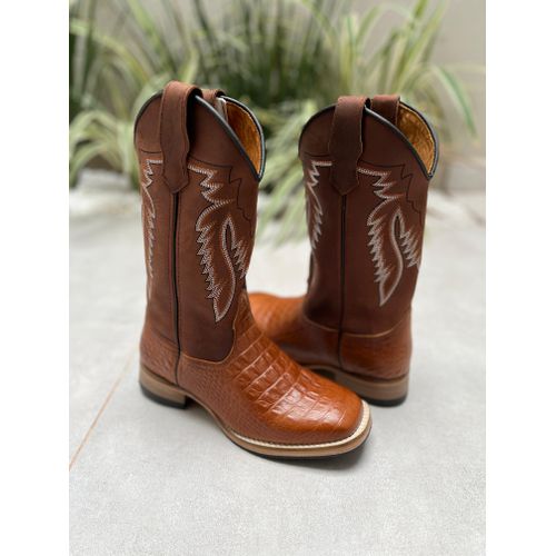 BOTA TEXANA EM COURO ESTILIZADO BORDADA SOLADO DE ... - Botas Texanas Bruto