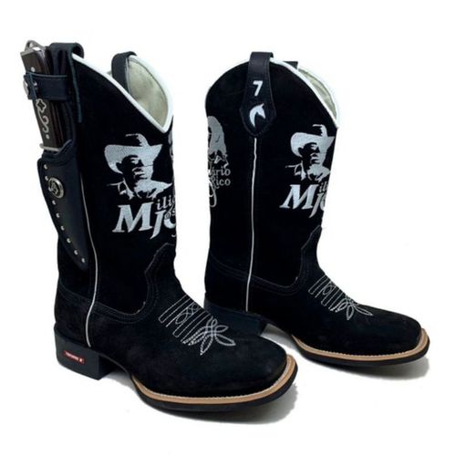 KIT TEXANA MILIONÁRIO E JOSÉ RICO PRETA + BAINHA +... - Botas Texanas Bruto