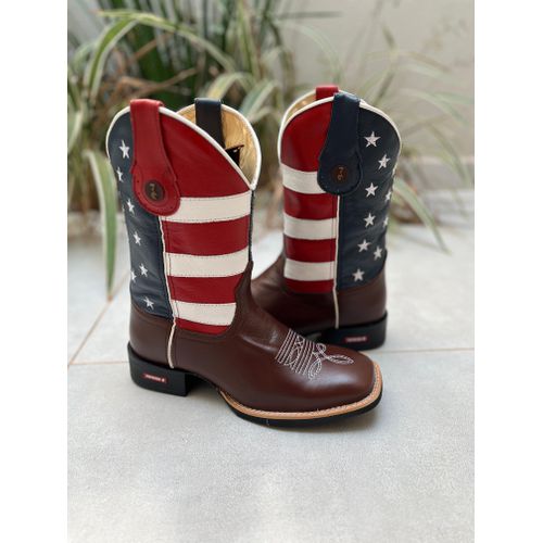 BOTA TEXANA EM COURO ESTADOS UNIDOS BORDADO FLORAO... - Botas Texanas Bruto