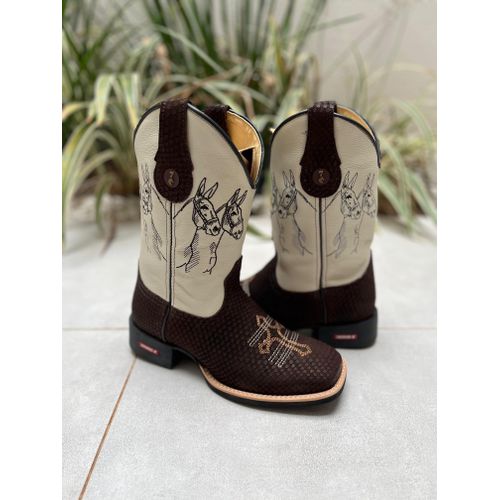PRONTA ENTREGA - BOTA TEXANA EM COURO ESCAMA DE PE... - Botas Texanas Bruto