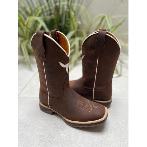BOTA TEXANA EM COURO TOURO SOLADO JUMP - BTM51 - Botas Texanas Bruto