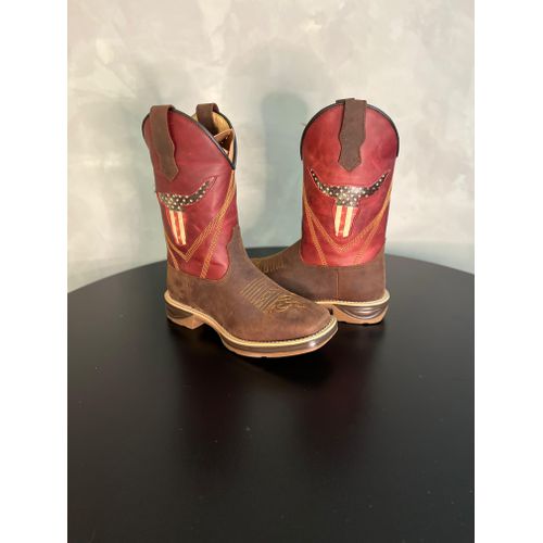 BOTA TEXANA EM COURO A LASER TOURO ESTADOS UNIDOS ... - Botas Texanas Bruto