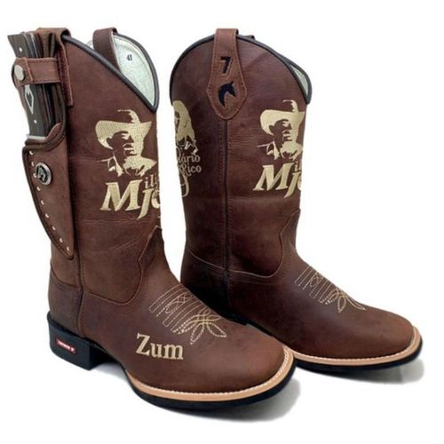 KIT TEXANA MILIONÁRIO E JOSÉ RICO MARROM + BAINHA ... - Botas Texanas Bruto