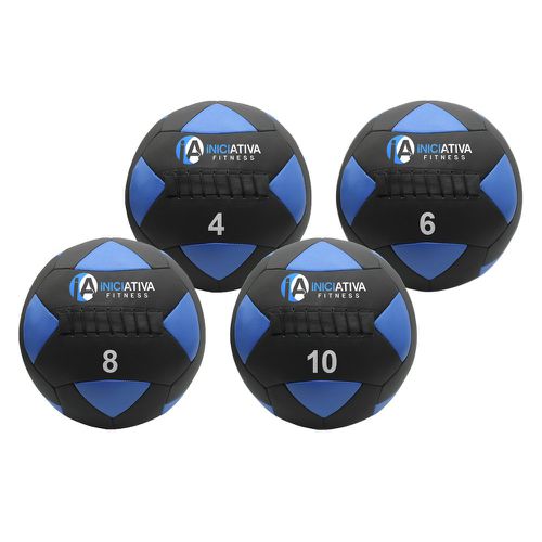 Kit 4 bolas wall ball 4kg, 6kg, 8kg e 10kg | iniciativa fitness