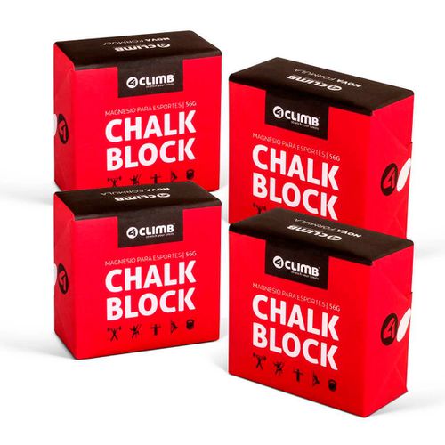 Carbonato de magnésio chalk block 56g 4climb - 4 unidades