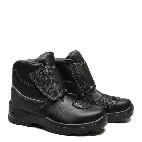 BVEB BOTINA VELCRO COURO HIDROFUGADO PRETA MOTOCICLISTA - Bracol
