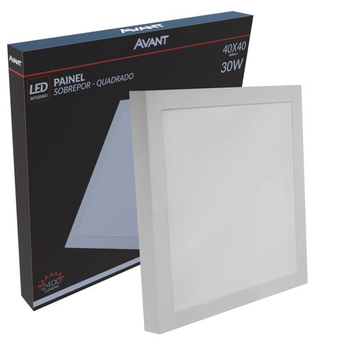 Plafon Painel Led Slim 30w Quadrado Sobrepor 6500k Branco Frio